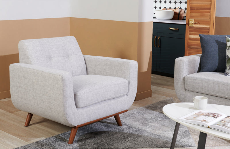 Freeman Linen-Look Fabric Chair - Dove