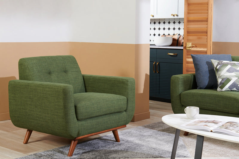 Freeman Linen-Look Fabric Chair - Avocado