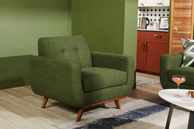 Freeman Linen-Look Fabric Chair - Avocado