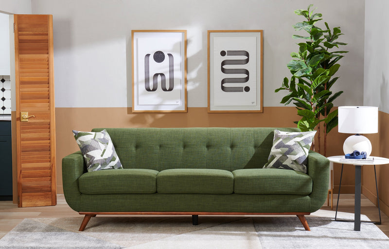 Freeman Linen-Look Fabric Sofa - Avocado