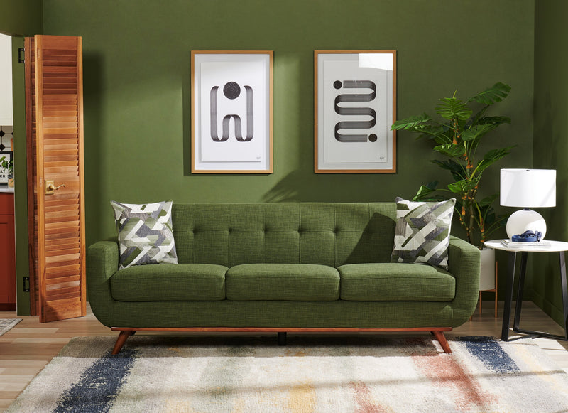 Freeman Linen-Look Fabric Sofa - Avocado