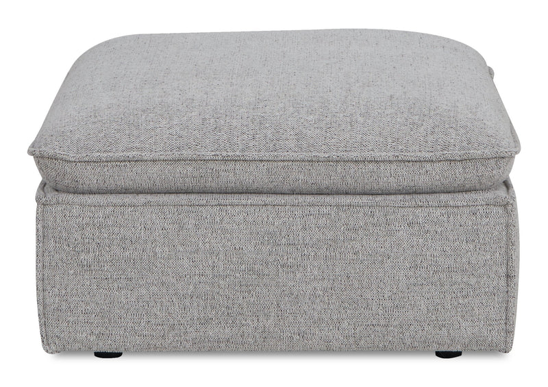 Fusion Modular 6-Piece Silver Grey Chenille Fabric Sectional with Removable Feather Down Back Cushions
