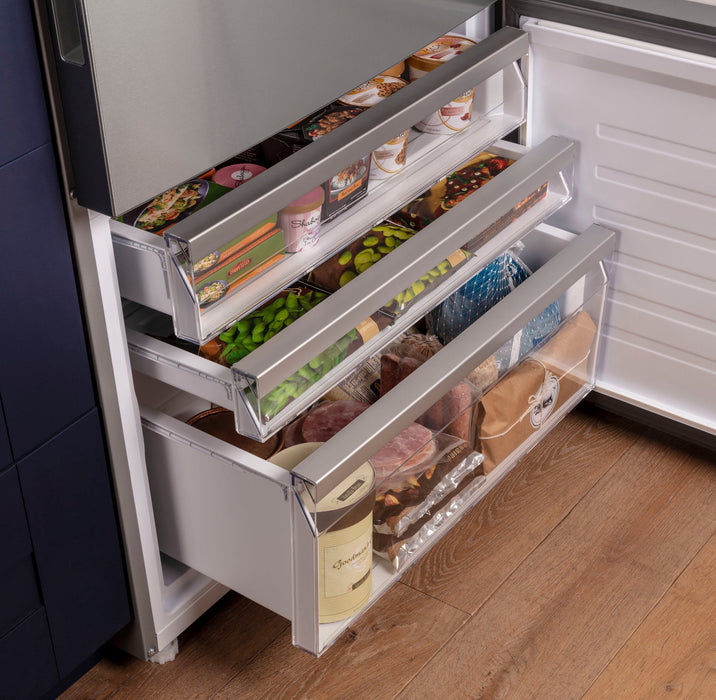 GE 31\" 17.7 Cu. Ft. Counter-Depth Bottom-Freezer Refrigerator - Stainless Steel - GBE17HYRFS 
