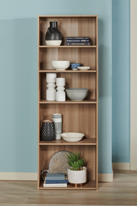 Grady 5-Shelf Bookcase – Summer Oak