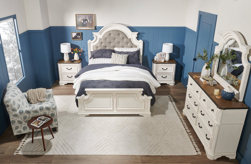 Grace Queen Bed - Antique White