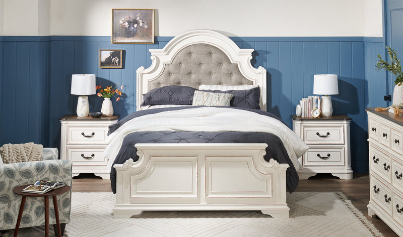 Grace Queen Bed - Antique White