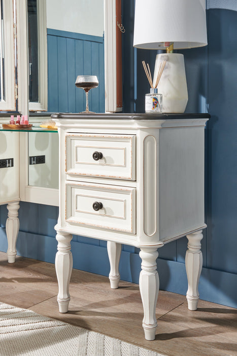Grace 3-Piece Vanity Set with Lift-Top Stool – Antique White