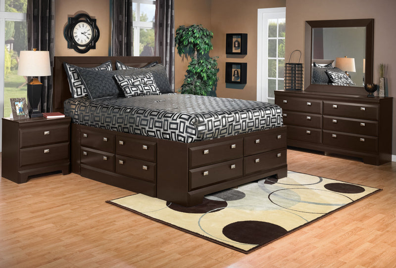 Yorkdale Panel Headboard, Made in Canada, Brown - Queen Size 