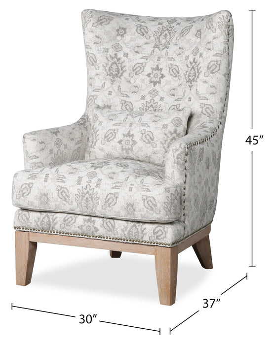 Haden 30\" Chenille Fabric Accent Chair with Wood Base and Nailhead Trim - Limbu Mint Multicolour