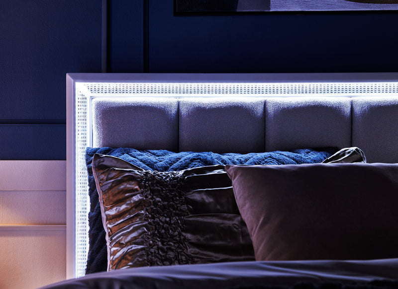 Halo Queen Panel Bed - White