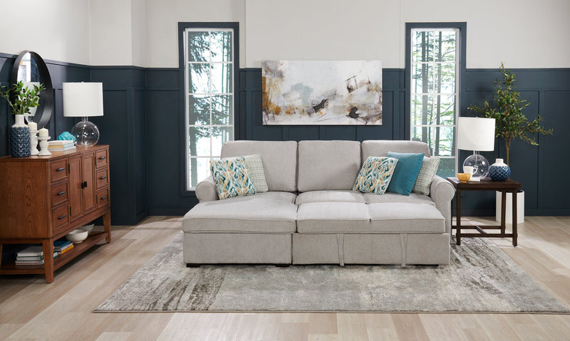 Haven 2-Piece Left-Facing Chenille Sleeper Sectional - Grey