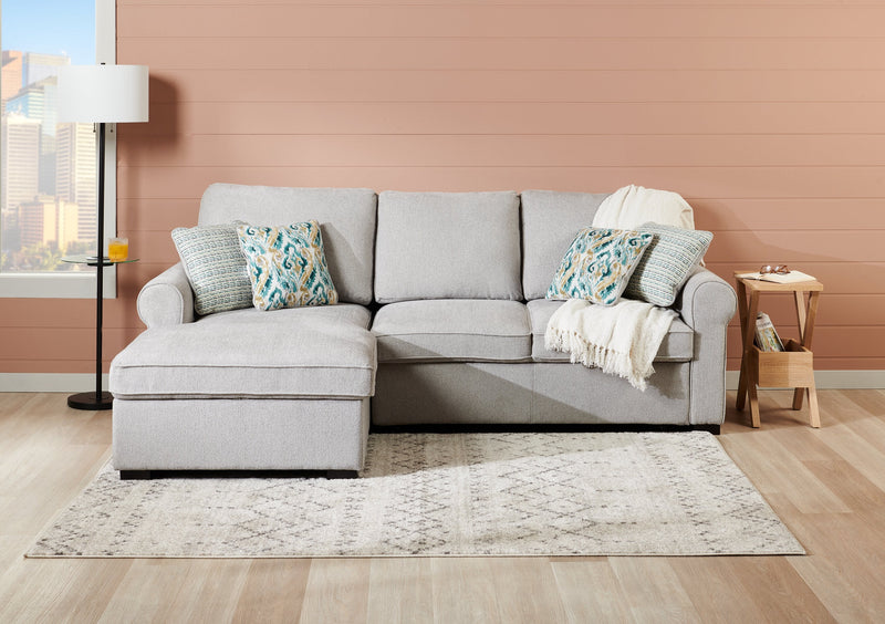 Haven 2-Piece Left-Facing Chenille Sleeper Sectional - Grey