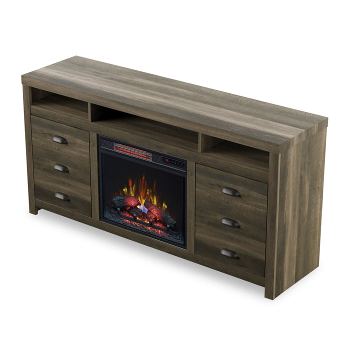 Haven 64\" TV Stand with Log Firebox