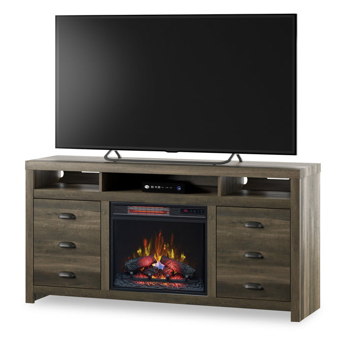 Haven 64\" TV Stand with Log Firebox