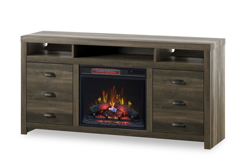 Haven 64\" TV Stand with Log Firebox