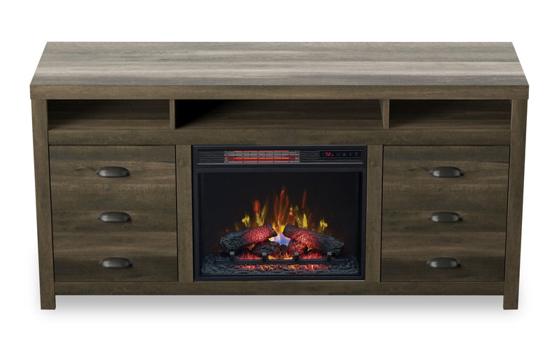 Haven 64\" TV Stand with Log Firebox