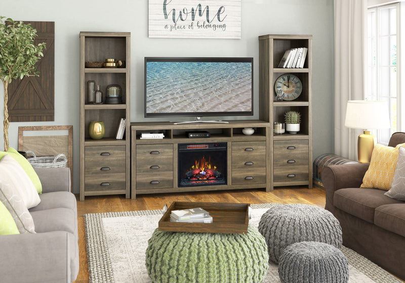 Haven 64\" TV Stand with Log Firebox