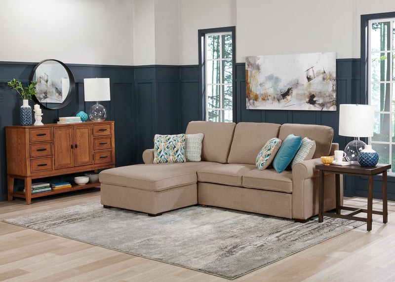 Haven 2-Piece Left-Facing Chenille Sleeper Sectional - Taupe
