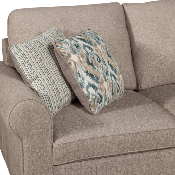 Scott Living Haven 2-Piece Right-Facing Chenille Fabric Sleeper Sectional with Storage Chaise - Taupe 