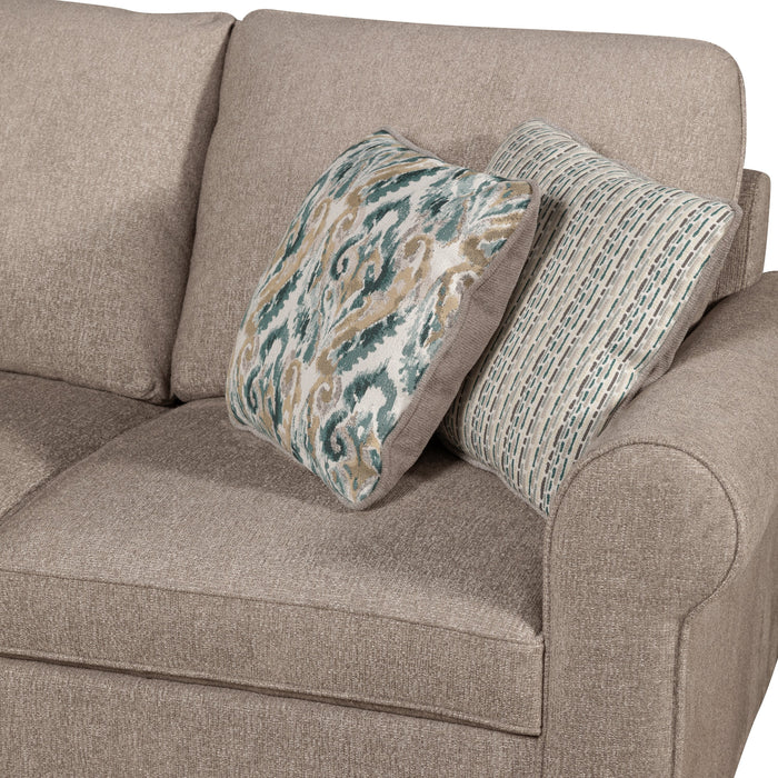 Haven 3-Piece Chenille Left-Facing Sleeper Sectional - Taupe