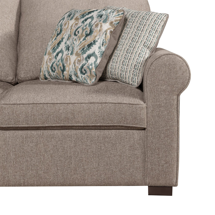 Haven 3-Piece Chenille Left-Facing Sleeper Sectional - Taupe