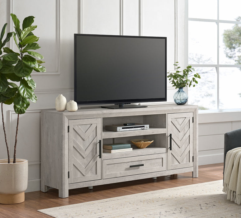Hayward 70” Modern TV Stand with Storage and Cable Management for TVs up to 75” - White