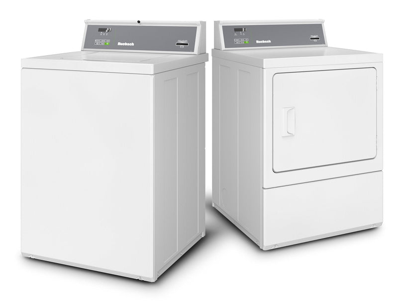Huebsch 3.19 Cu. Ft. Commercial Prep for Card Top-Load Washer and 7 Cu. Ft. Electric Dryer - White 