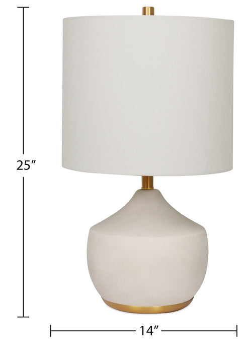 Kort & Co. 25\" Iris Cream and Gold Ceramic Table Lamp