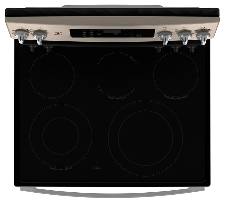 GE 5 Cu. Ft. Electric Range with True European Convection and Air Fry - Slate - JCB840ETES 