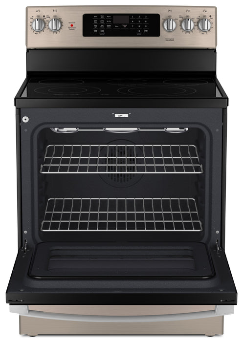 GE 5 Cu. Ft. Electric Range with True European Convection and Air Fry - Slate - JCB840ETES 