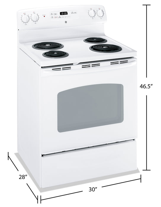 GE  5.0 Cu. Ft. Electric Freestanding Range - JCBP240DMWW