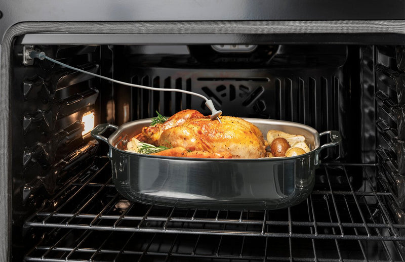 GE 30\" 5 Cu. Ft. Electric Single Wall Oven with No Preheat Air Fry - Stainless Steel - JTS5000SVSS