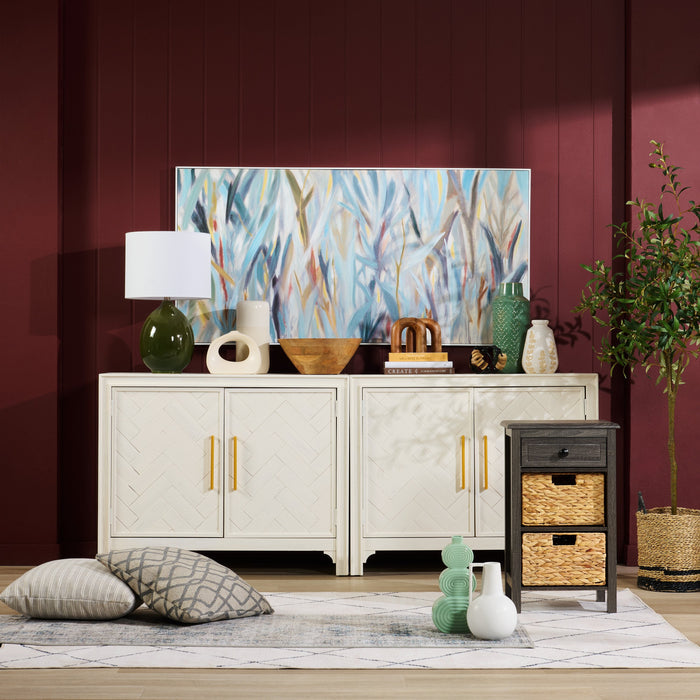 Keena Solid Wood Accent Cabinet - White