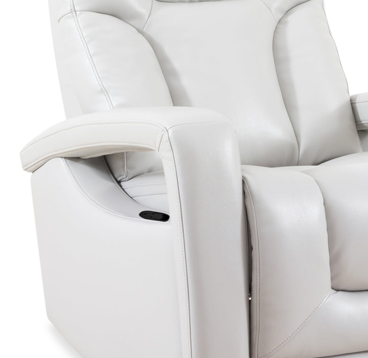 Kenzo 35\" Fog Grey Faux Leather Swivel Glider Reclining Chair 
