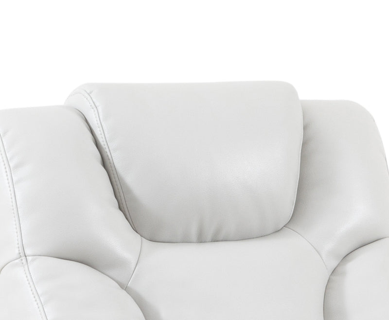 Kenzo 35\" Fog Grey Faux Leather Swivel Glider Reclining Chair 