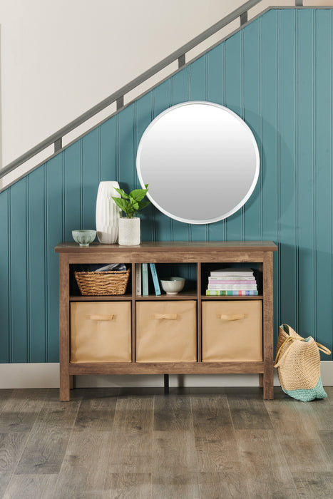Kimberly Hall Table with Three Baskets - Beige 