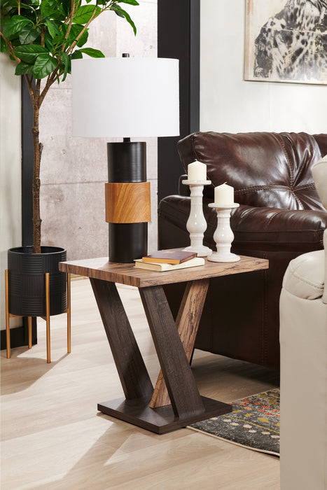 Kinsley 23.6\" Modern End Table - Dark Brown Wood