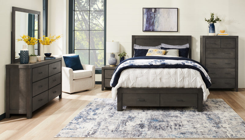 Koda Bedroom Chest of Drawers, 6-Drawer, 36\"W x 56\"H, Acacia Wood - Grey 