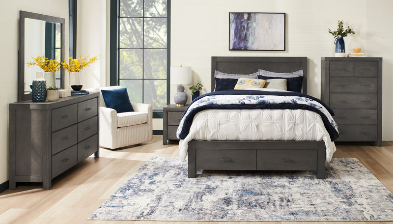 Koda Bedroom 6-Drawer Dresser, 60\"W x 36\"H, Acacia Wood - Grey 