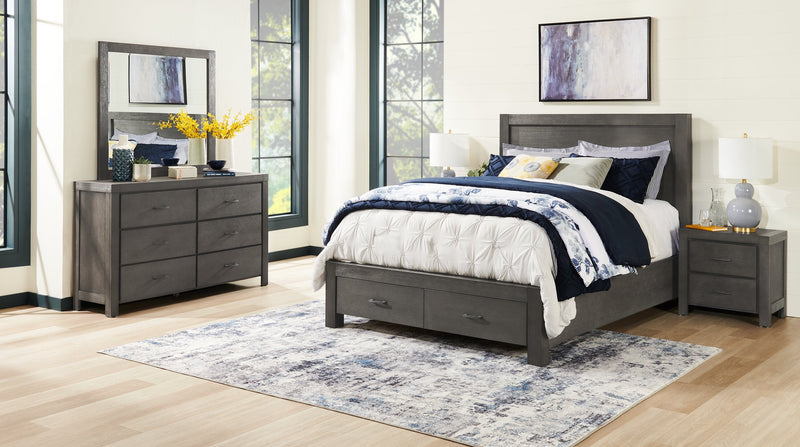 Koda Bedroom 6-Drawer Dresser, 60\"W x 36\"H, Acacia Wood - Grey 