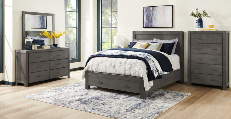 Koda Bedroom 6-Drawer Dresser, 60\"W x 36\"H, Acacia Wood - Grey 