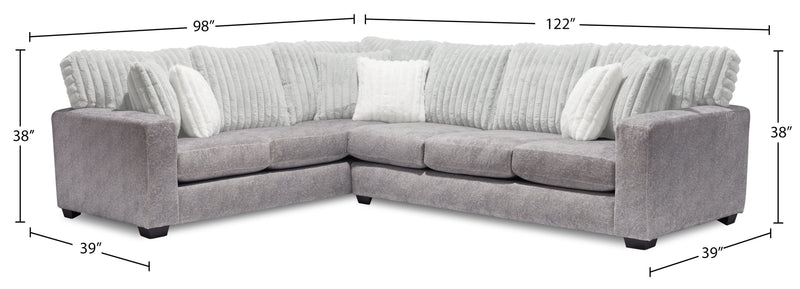 Koda 2-Piece Chenille Left-Facing Sectional - Plush Paloma
