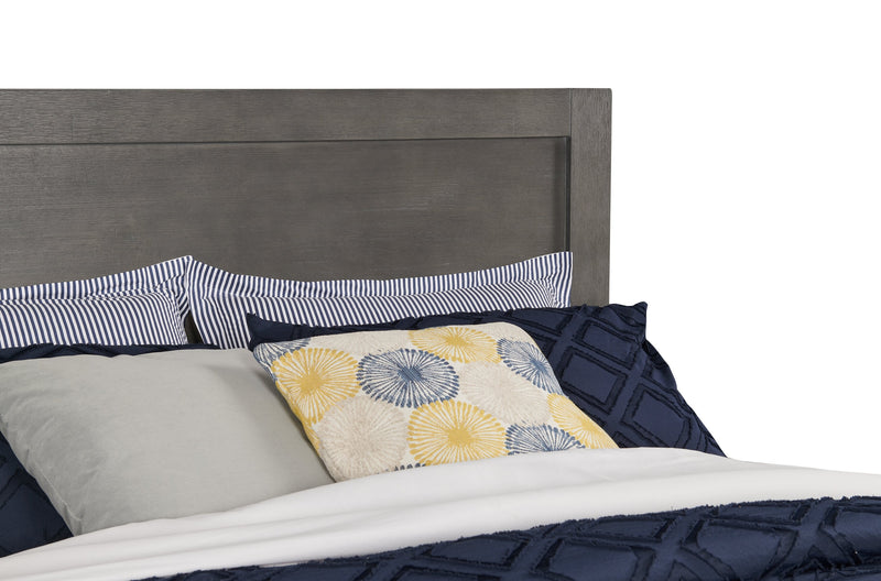 Koda Platform Storage Bed with Headboard & Frame, Wooden, Grey - Queen Size 