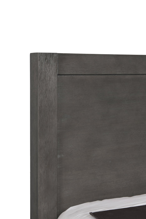 Koda Platform Storage Bed with Headboard & Frame, Wooden, Grey - Queen Size 