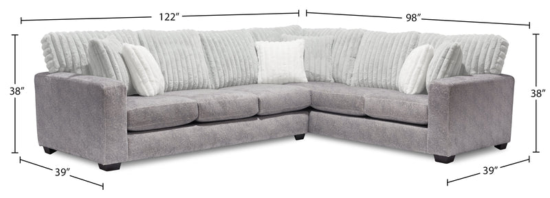 Koda 2-Piece Chenille Right-Facing Sectional - Plush Paloma