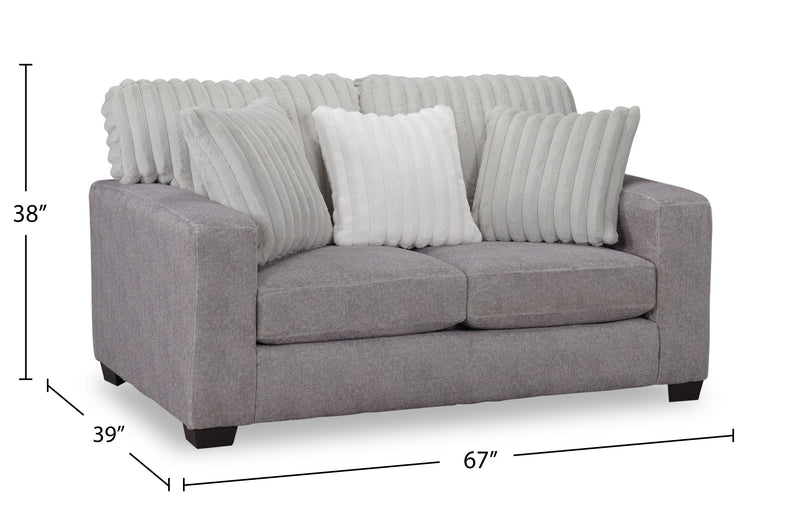 Koda Chenille Loveseat - Plush Paloma