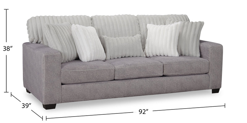 Koda Chenille Sofa - Plush Paloma