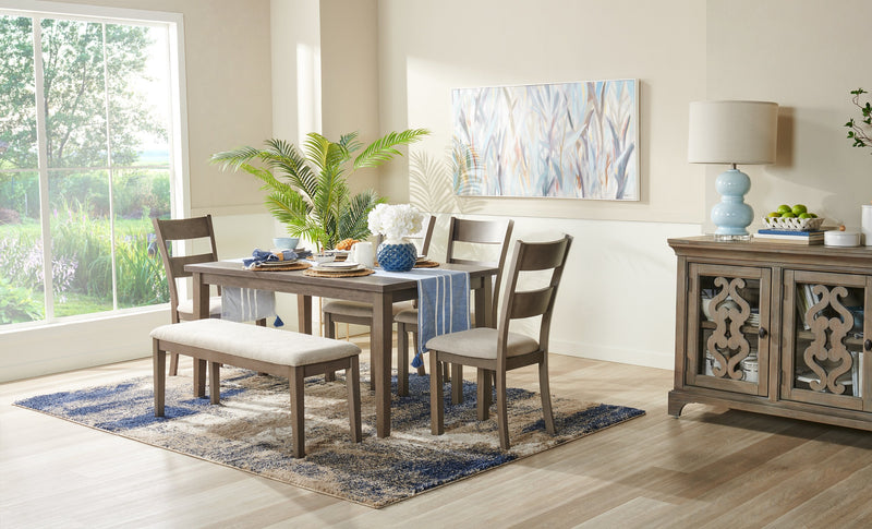 Krew Dining Table, Melamine, 60\"W - Grey 
