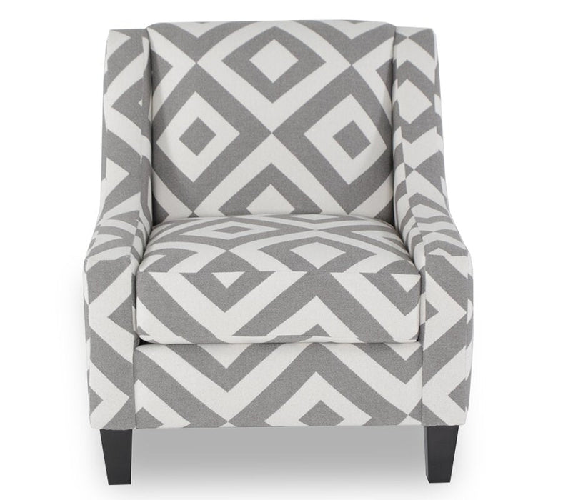 Made in Canada Cindy Crawford Home Kylie 32\" Linen-Look Fabric Accent Chair - Charcoal Square 
