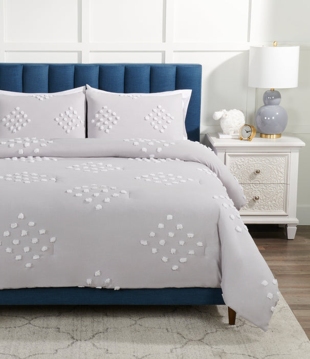 Lake 3-Piece Queen Comforter Set - Grey 